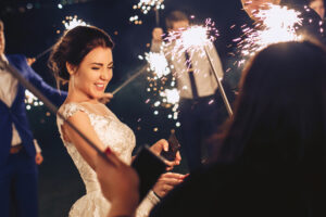 Winter wedding in Marbella - Sparkler send off